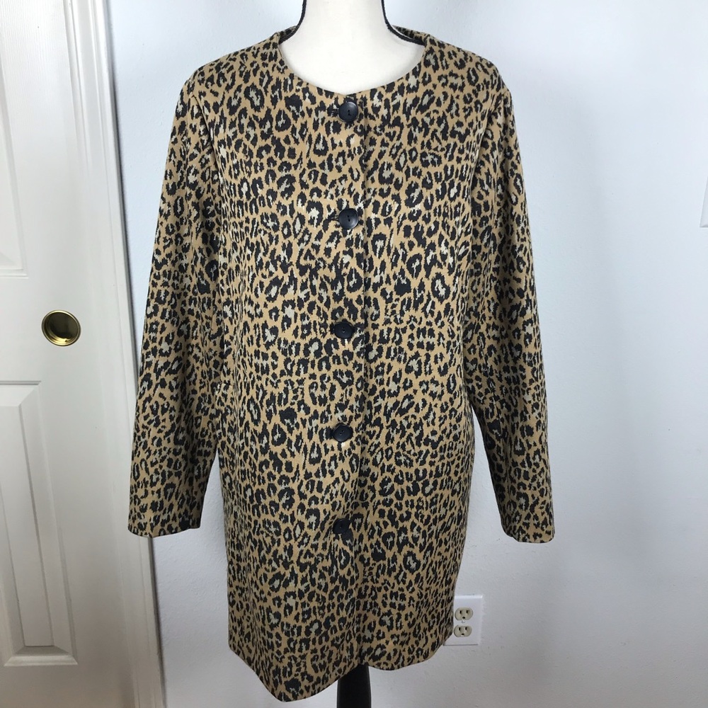ACE DELIVERY ANIMAL BUTTON UP LONG DRESS COAT